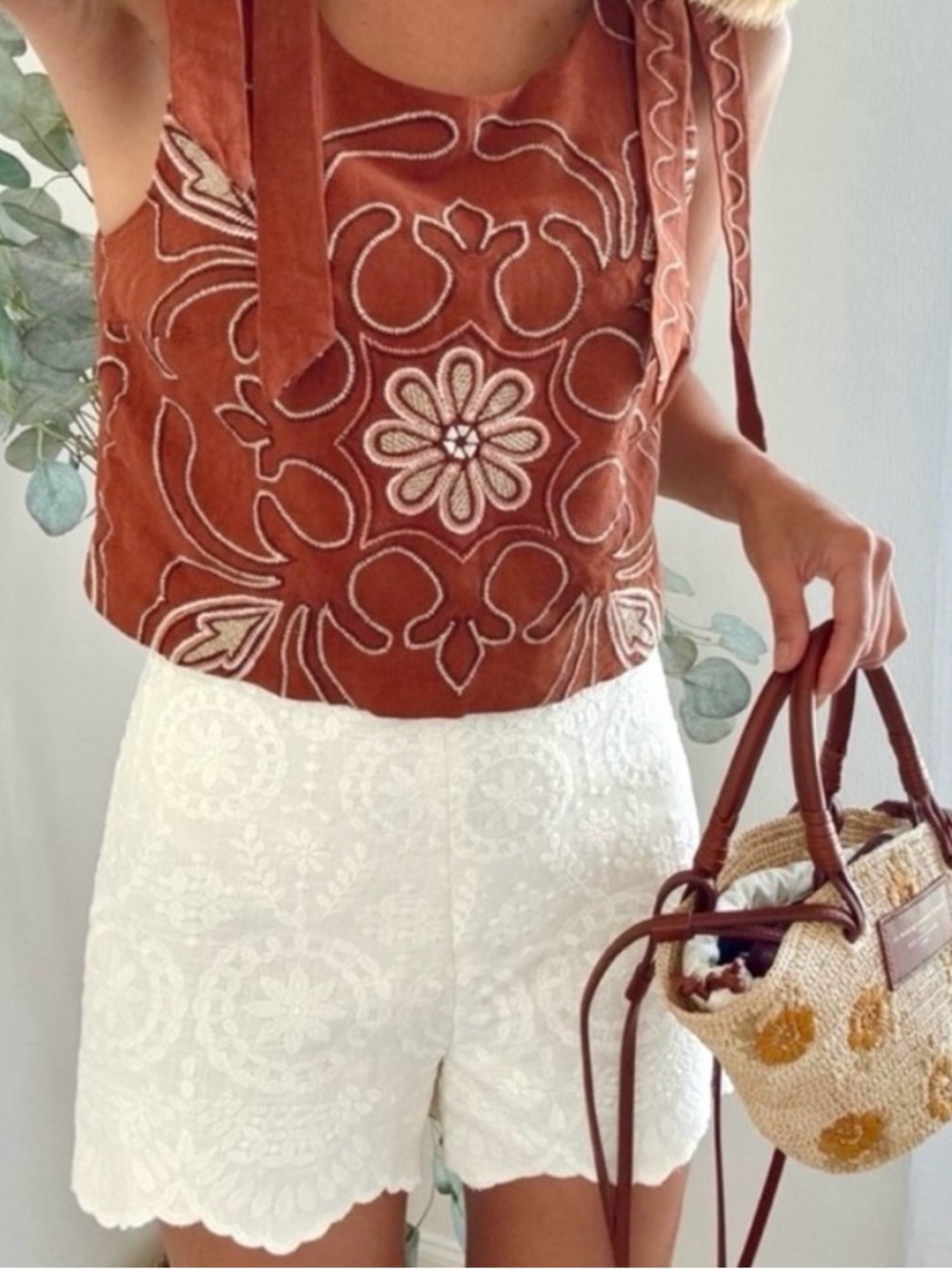 New ZARA Embroidered Shorts ZW Collection